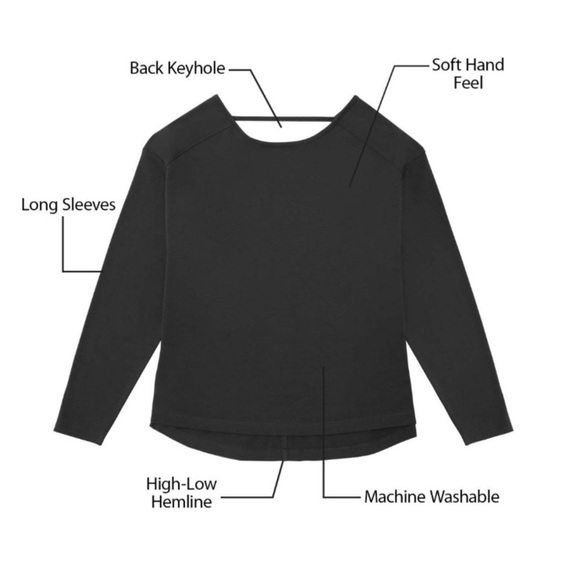 NWT Longe Sleeve Active Tee  black  large - Picture 3 of 8